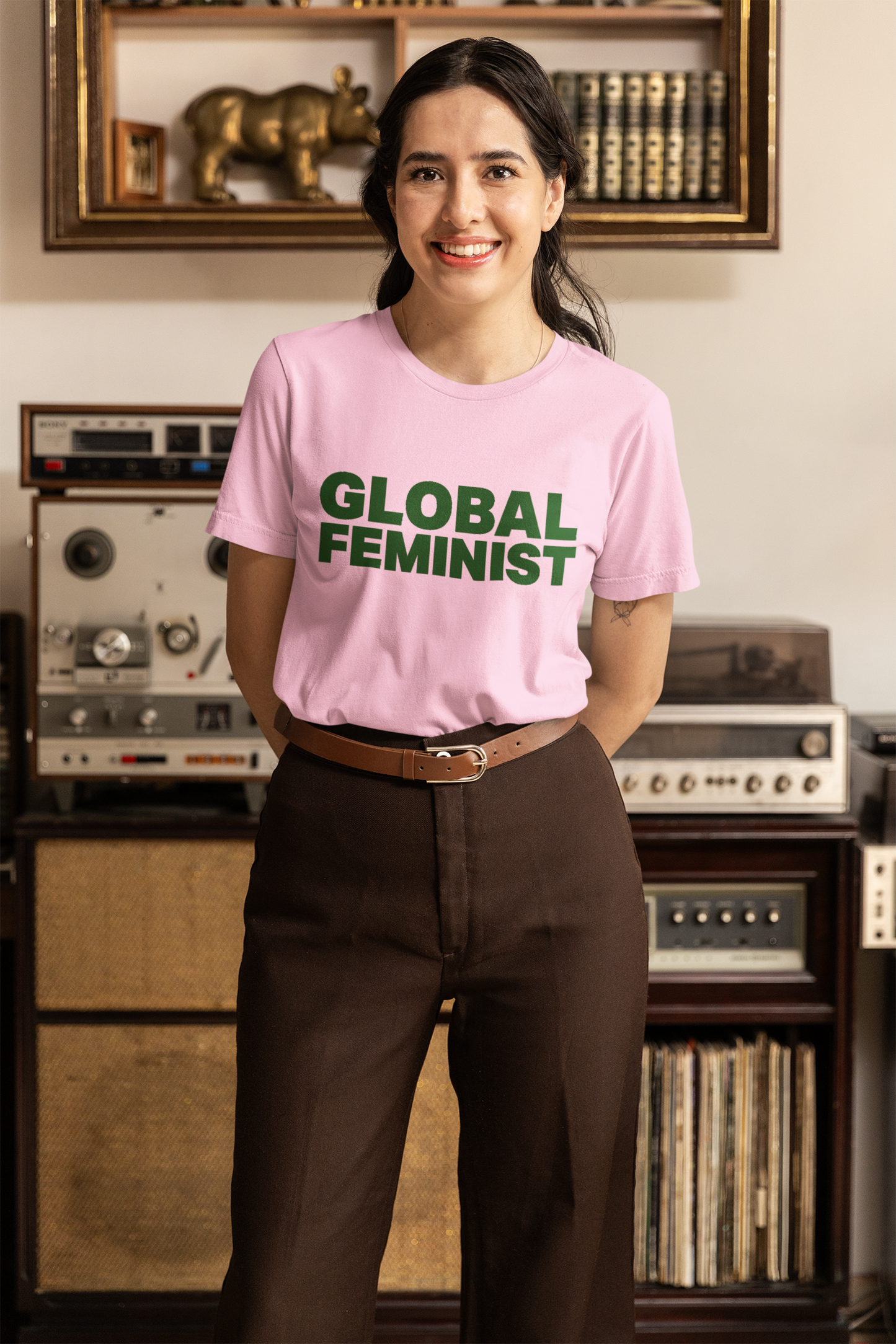 GLOBAL FEMINIST SWEET PINK UNISEX TSHIRT